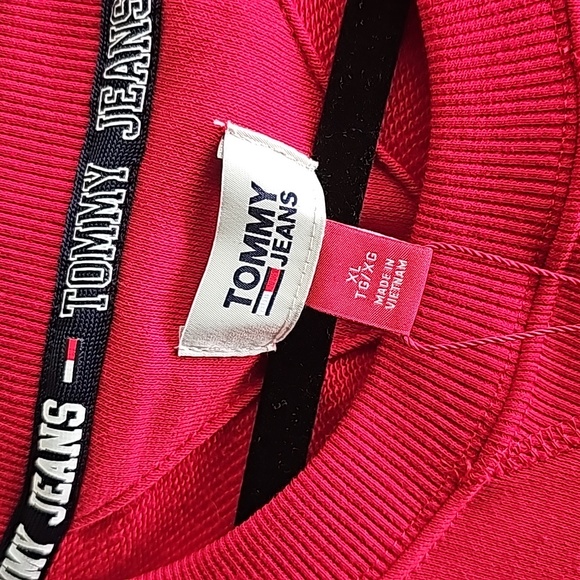 🔴 TOMMY JEANS Crop Sweater - Red - XL (NEW) - Picture 4 of 7